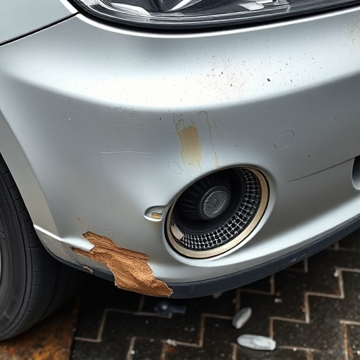 damaged car bumper