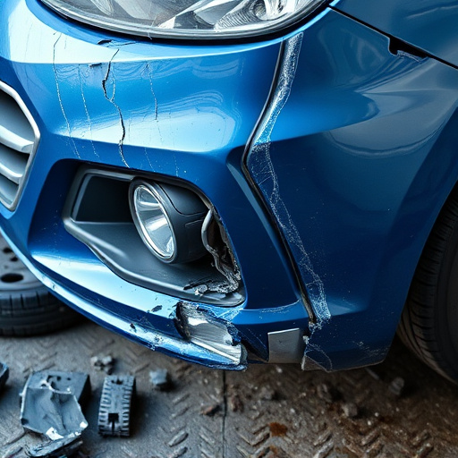 damaged car bumper