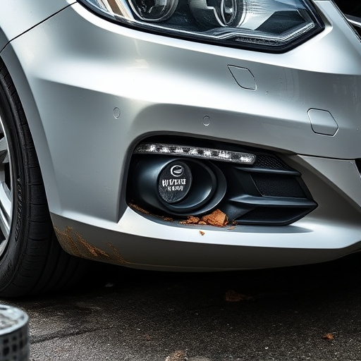 damaged car bumper