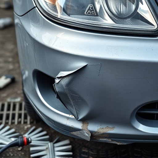 damaged car bumper