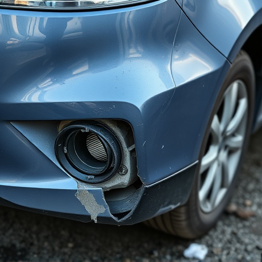 damaged car bumper
