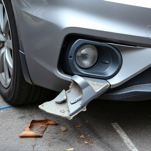 damaged car bumper