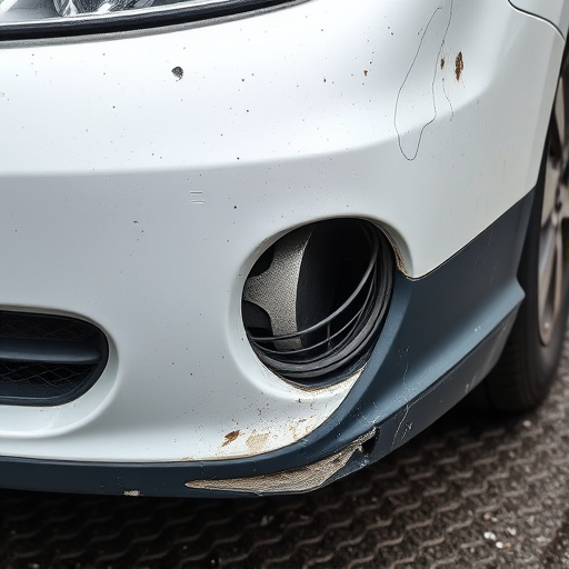 damaged car bumper