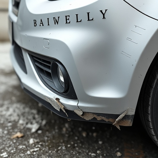 damaged car bumper