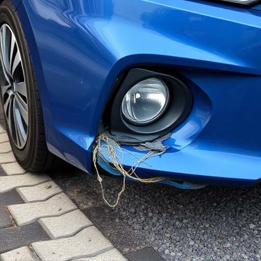 damaged car bumper