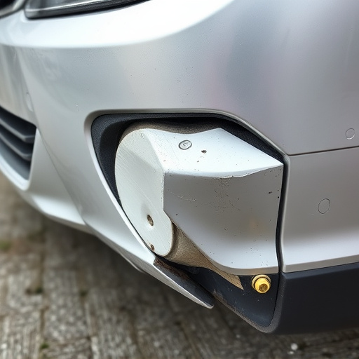 damaged car bumper