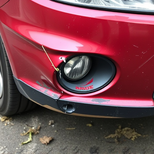 damaged car bumper