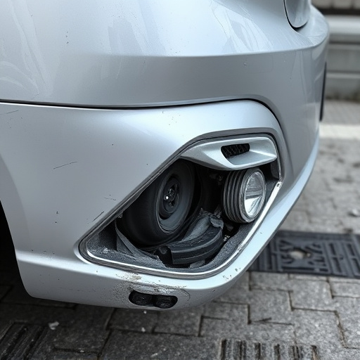 damaged car bumper