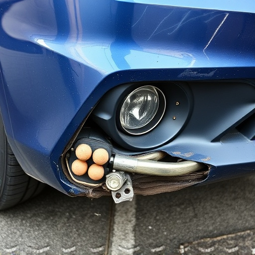 damaged car bumper