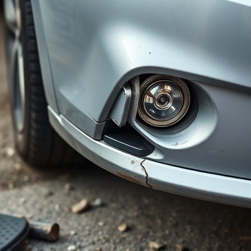 damaged car bumper