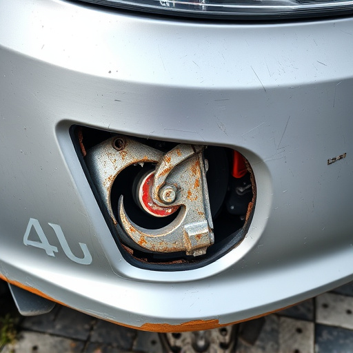 damaged car bumper