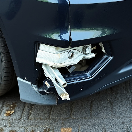 damaged car bumper