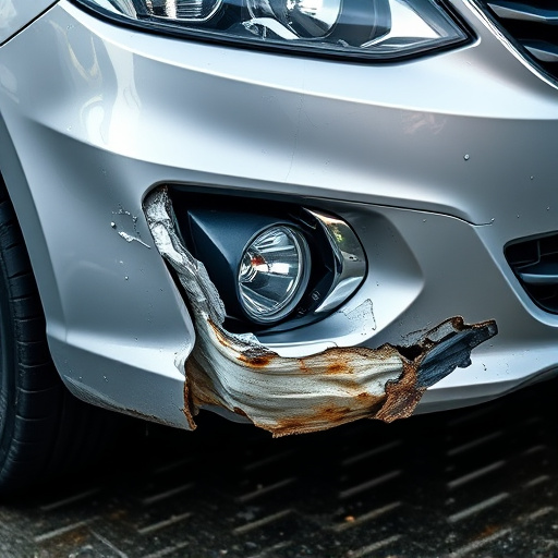 damaged car bumper