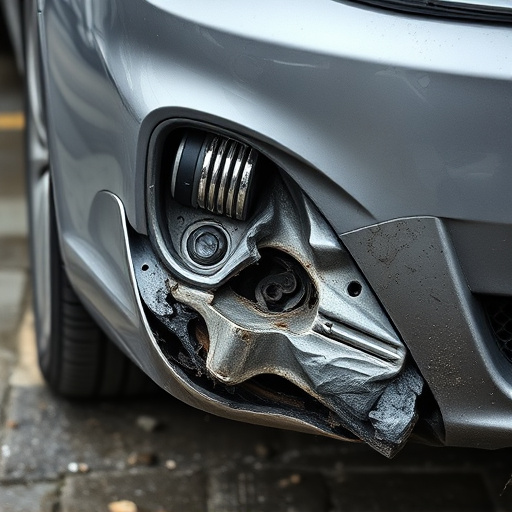 damaged car bumper