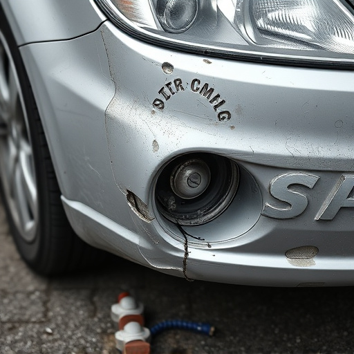 damaged car bumper