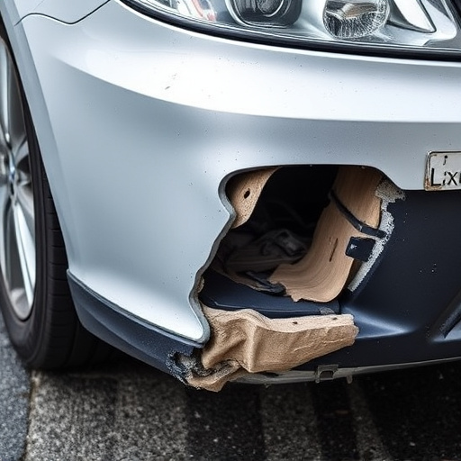 damaged car bumper