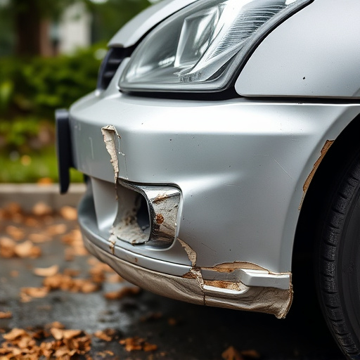 damaged car bumper
