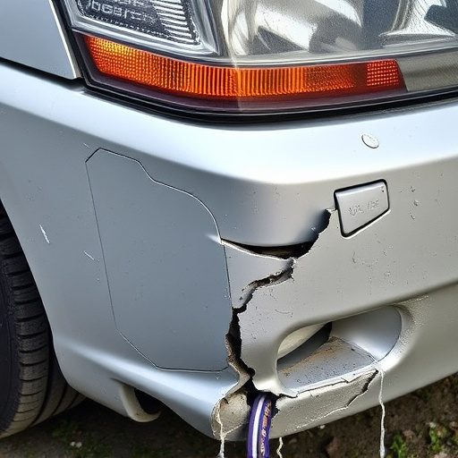 damaged car bumper