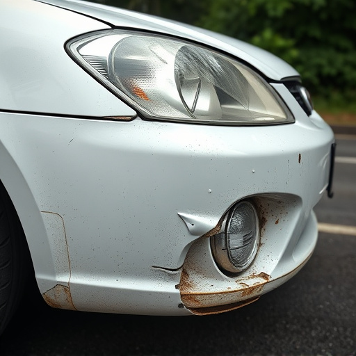 damaged car bumper