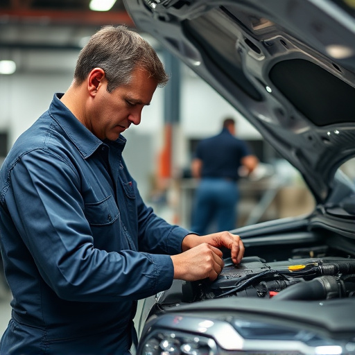 auto technician working