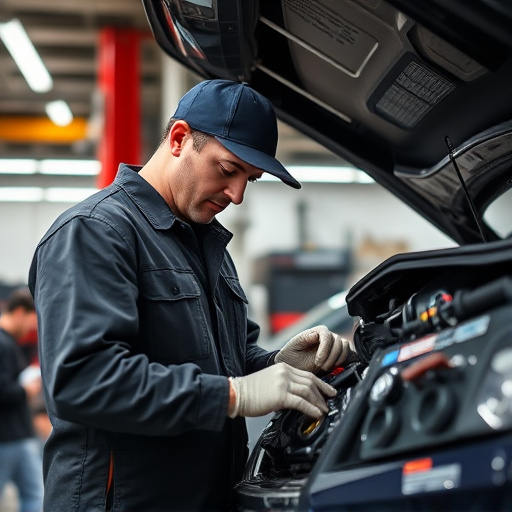 auto technician working