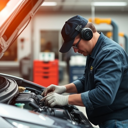 auto technician working