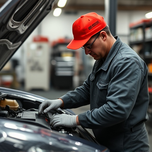 auto technician working