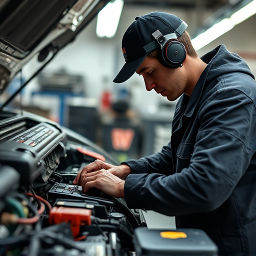 auto technician working