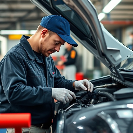 auto technician working