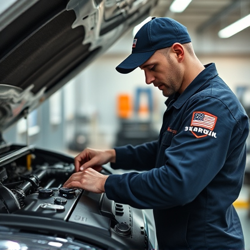 auto technician working