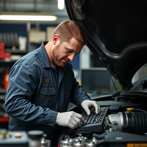 auto technician working