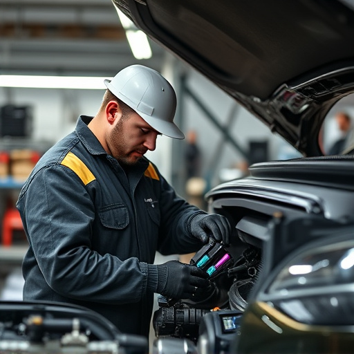 auto technician working