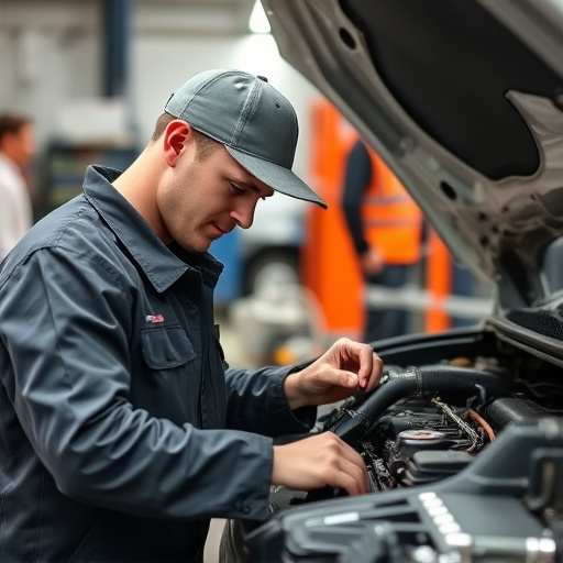 auto technician working