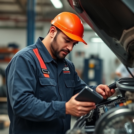 auto technician working