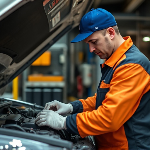 auto technician working