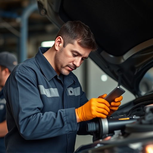 auto technician working