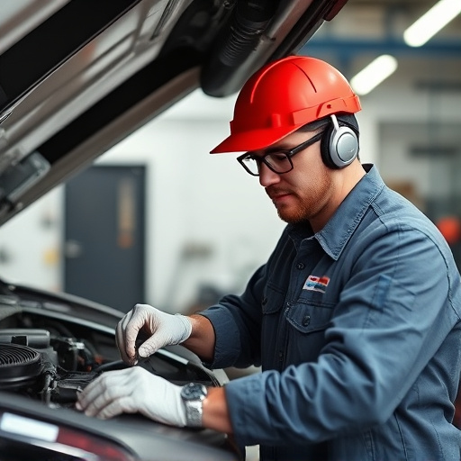 auto technician working