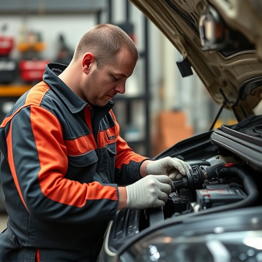 auto technician working