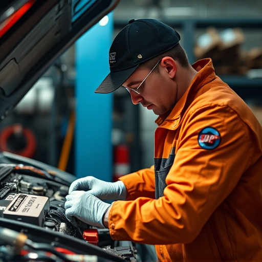 auto technician working