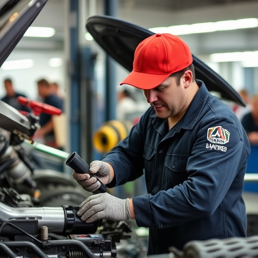 auto technician working