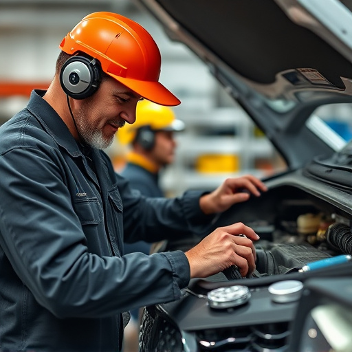 auto technician working