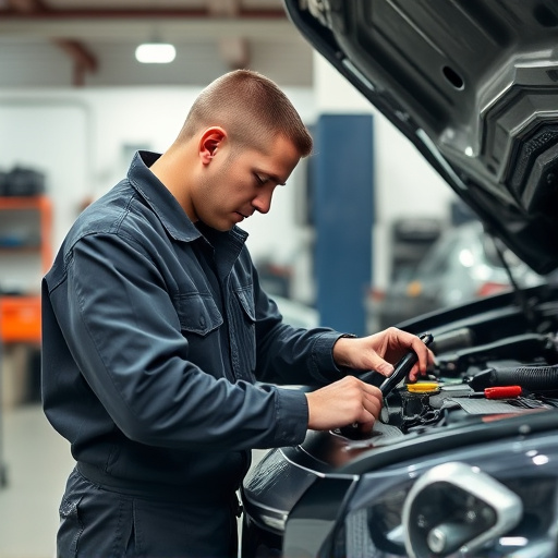 auto technician working