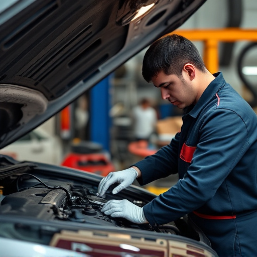 auto technician working