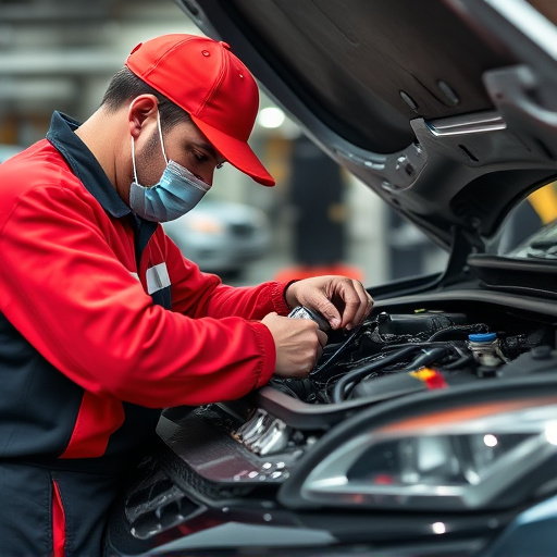 auto technician working
