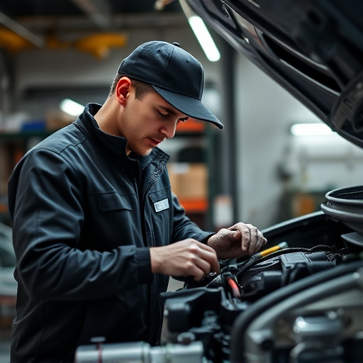 auto technician working
