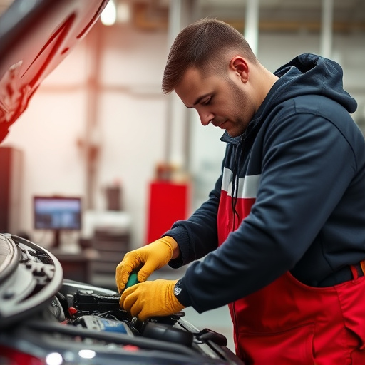 auto technician working