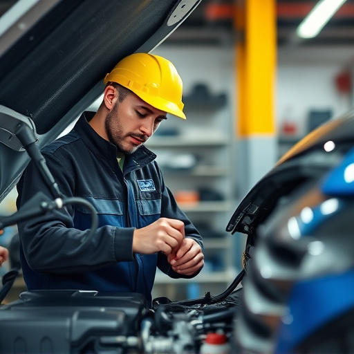 auto technician working