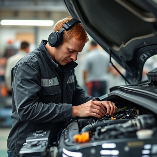 auto technician working