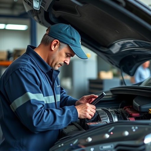 auto technician working