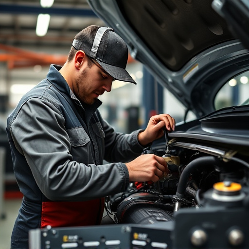 auto technician working